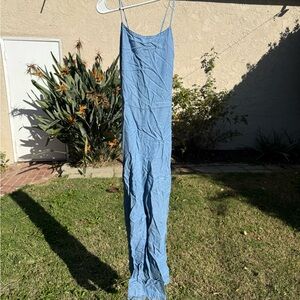 Blue Spaghetti Strap jumpsuit